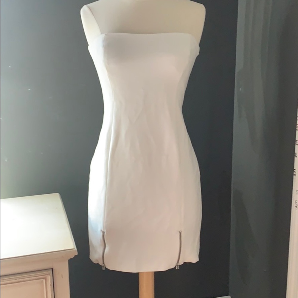 Zara Trafaluc white strapless dress. Large